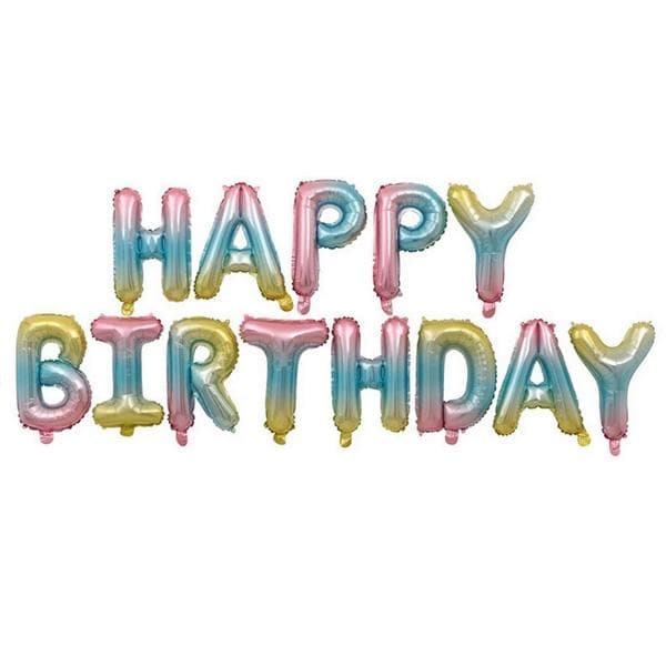 Ballonger 'Happy Birthday' - Regnbåge
