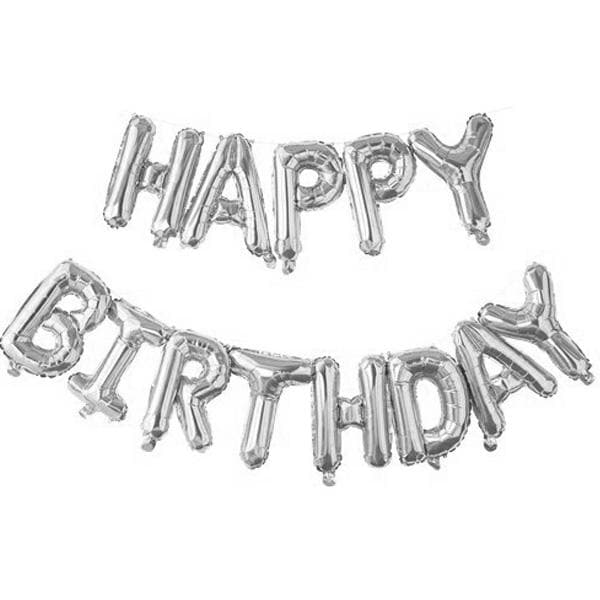Ballonger 'Happy Birthday' - Silver