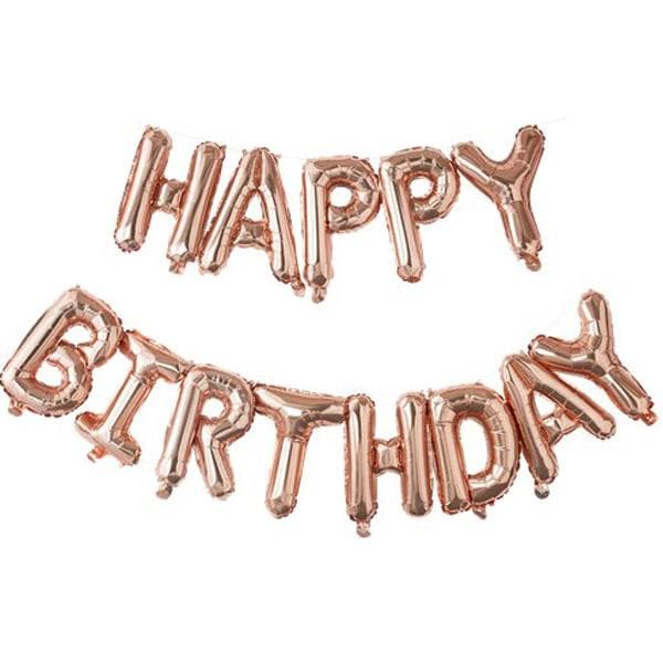 Ballonger 'Happy Birthday' - Roséguld