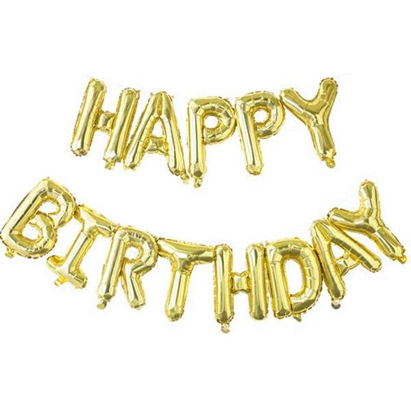Ballonger 'Happy Birthday' - Guld