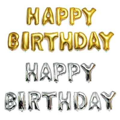 Folieballonger - Happy Birthday - Olika färger