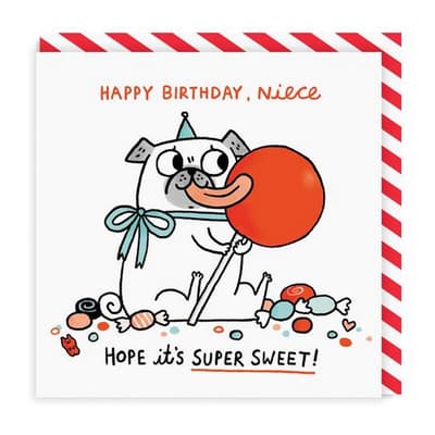 Ohh Deer Super Sweet Niece Square födelsedagskort