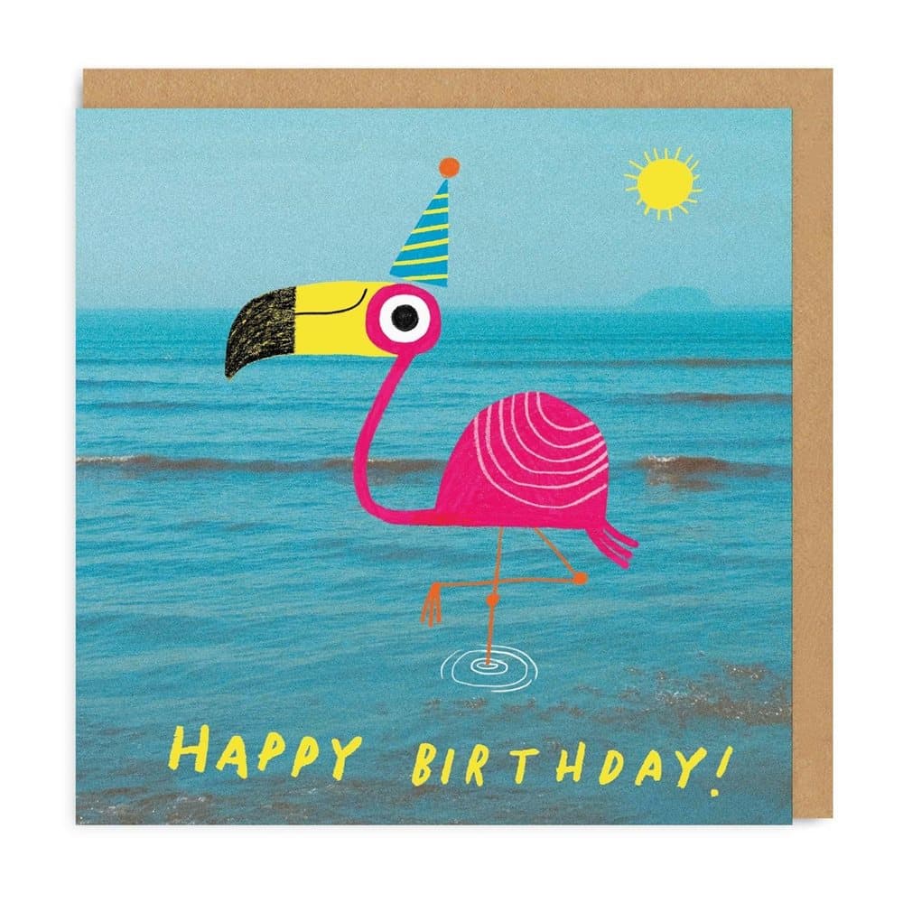 Ohh Deer Flamingo Square Greeting Card
