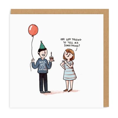 Ohh Deer Kiss Me Square Greeting Card