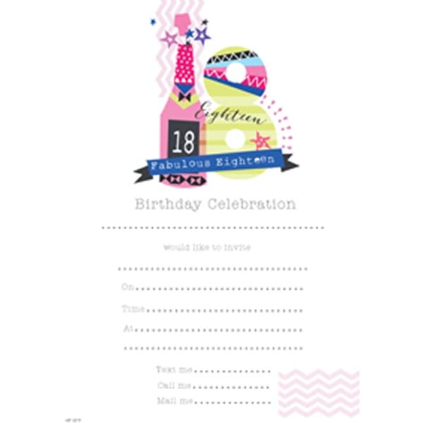 SE Girls 18th Birthday Party Invites Hanging Pads