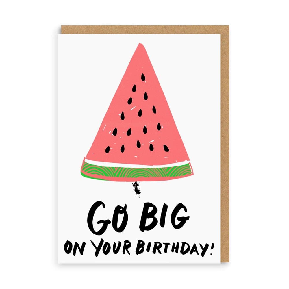 Ohh Deer Go Big Watermelon Birthday Card