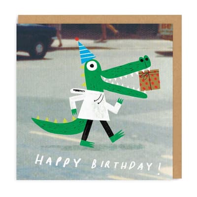 Ohh Deer Crocodile Square Greeting Card
