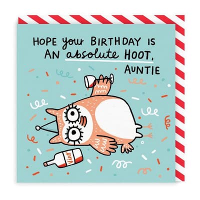 Ohh Deer Birthday Hoot Auntie Square Card