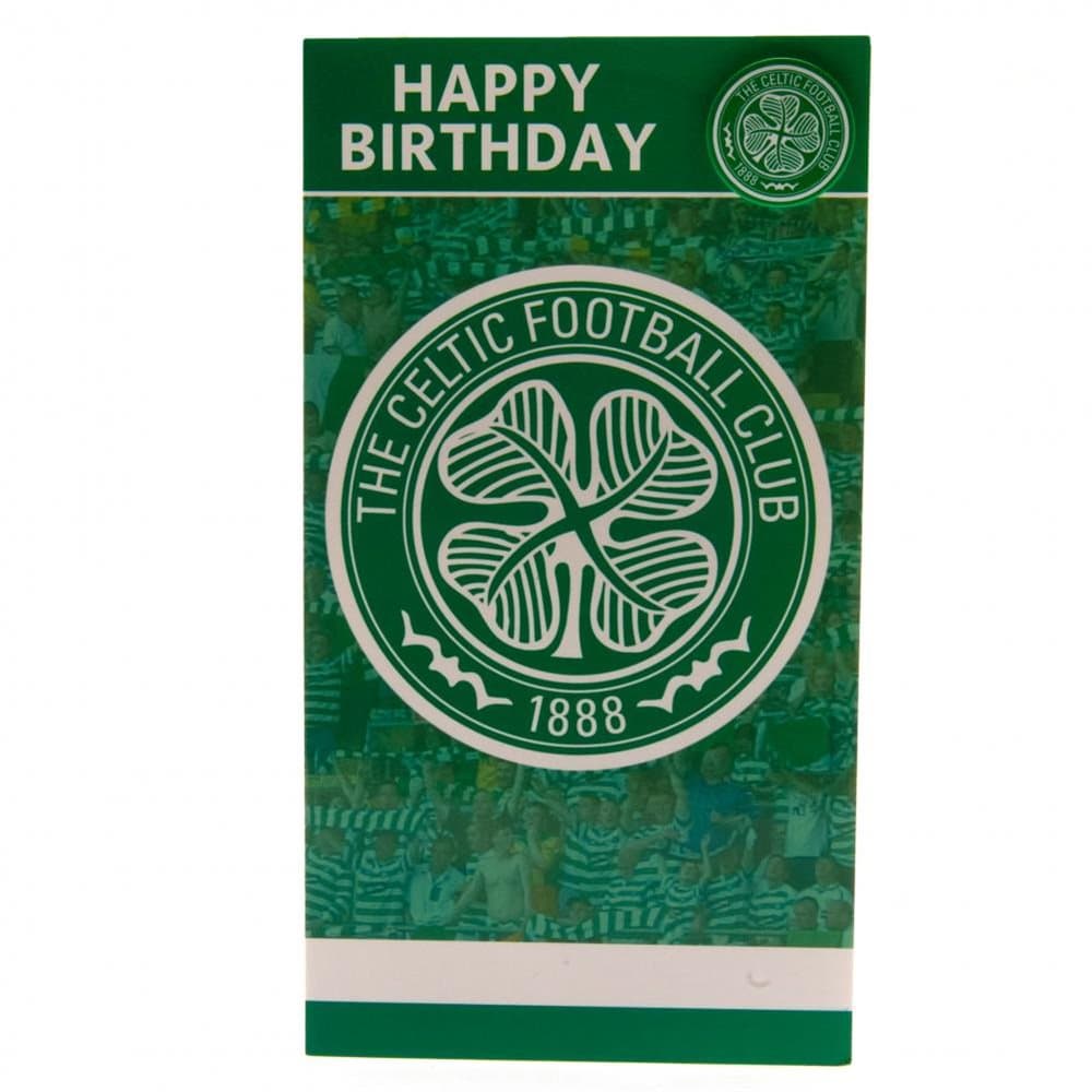 Celtic FC Birthday Card And Badge