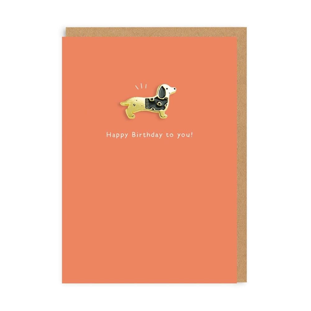 Ohh Deer Sausage Dog Enamel Pin Greeting Card