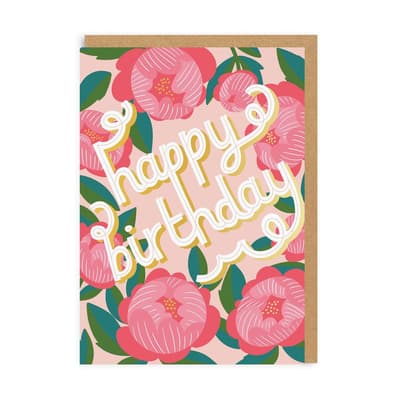 Ohh Deer Happy Birthday Floral Card