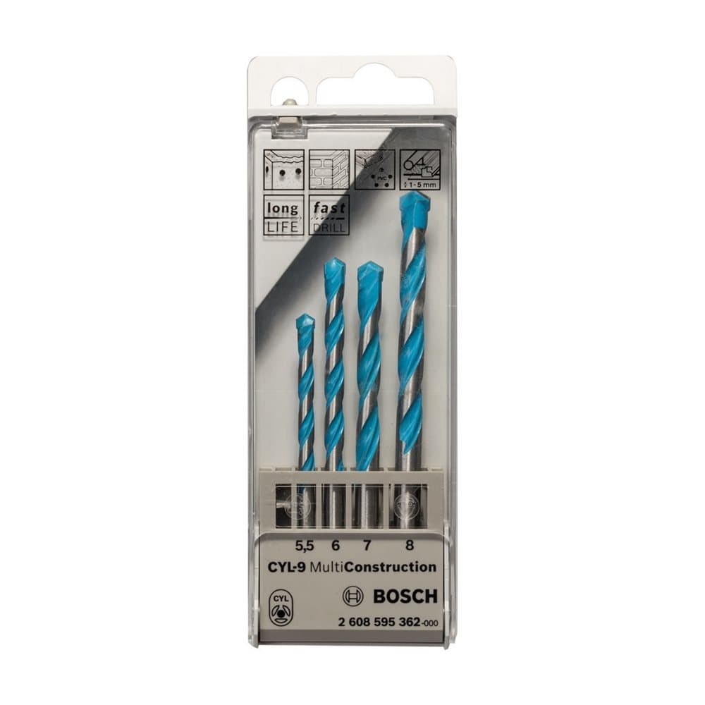 Bosch Multi Construction Drill Bit Set (4 Pieces)