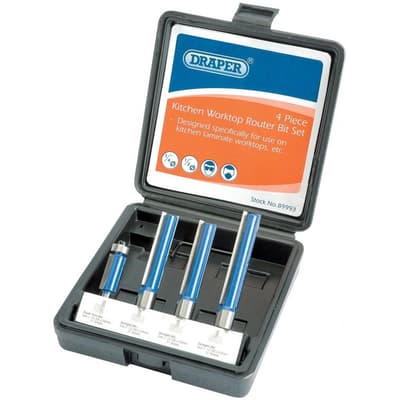 Draper 4 Piece Extra Long Router Bit Set