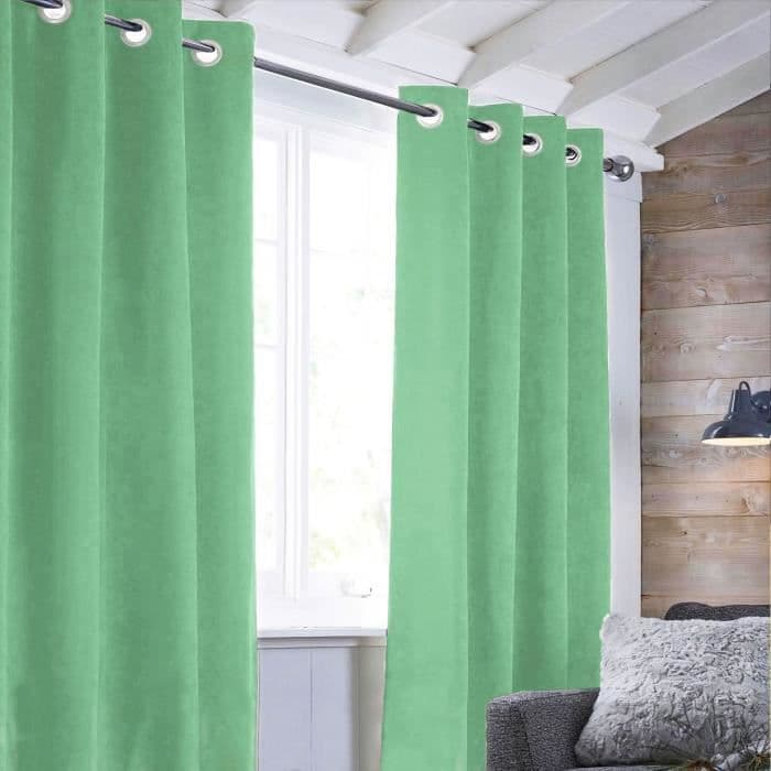 Svensk gardin 100% Polyester - Lysegrøn - 140x250 cm