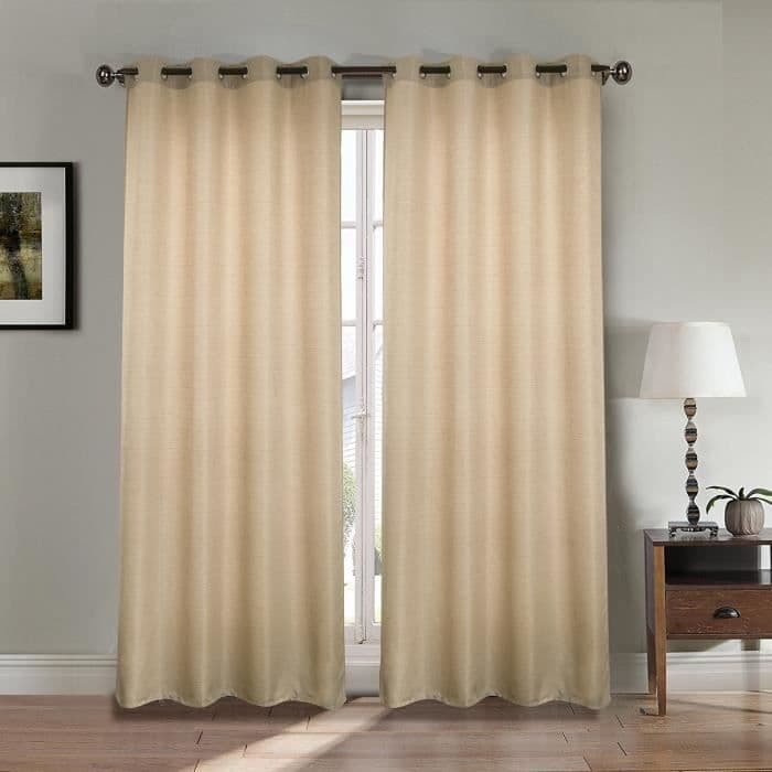 Pari kaksinkertaista verhoa 140x260 cm Taupe - pellavavaikutus