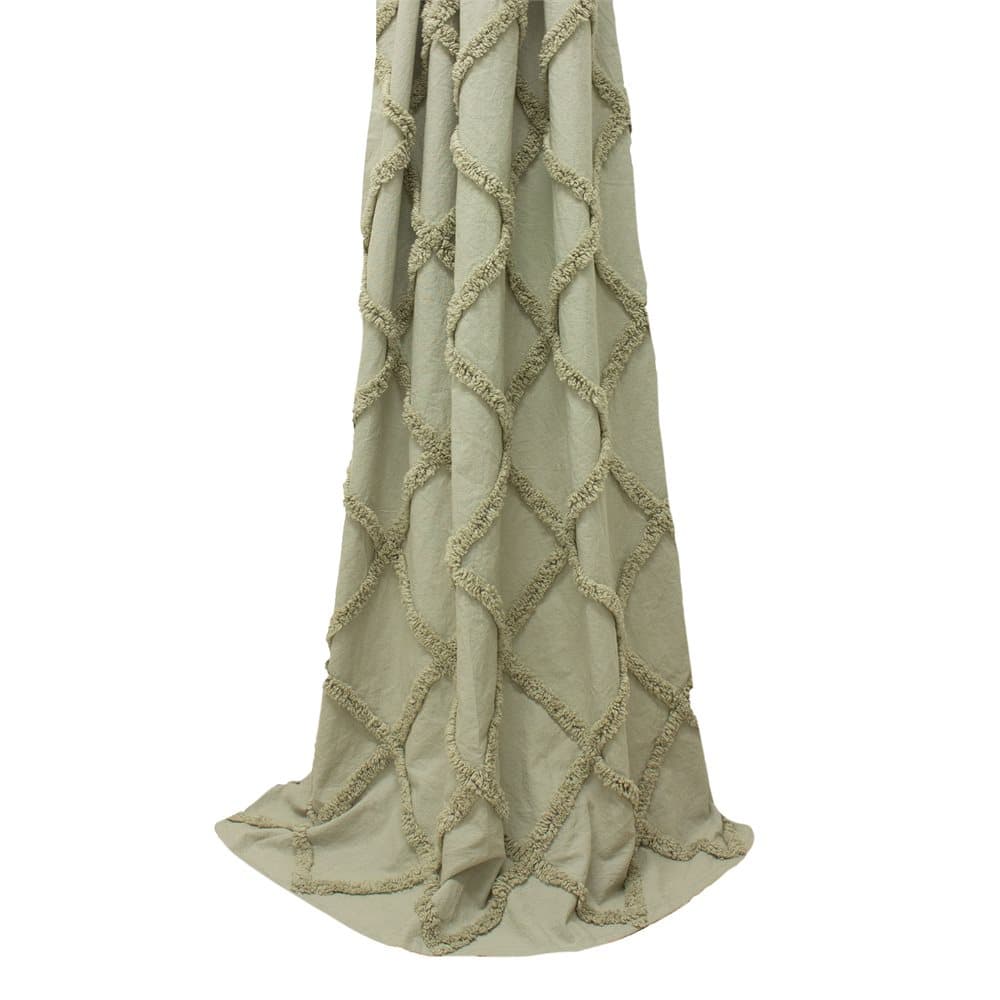 The Linen Yard Tago Throw With Tufted Cotton Diamond Design