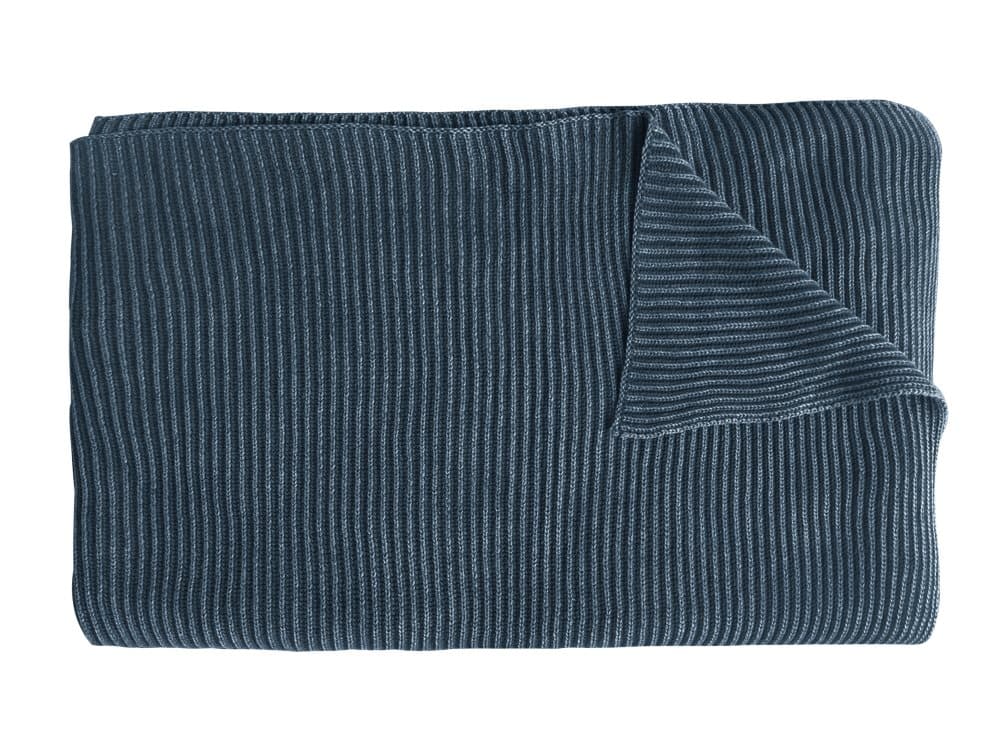 Marc O'Polo Ako Pläd 100% Bomull 130x170 cm Blå