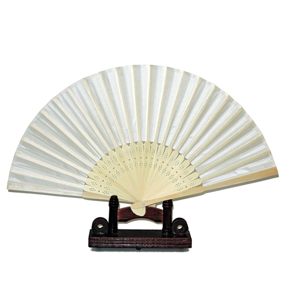 Hand fan - Chiffon fabric with wood base