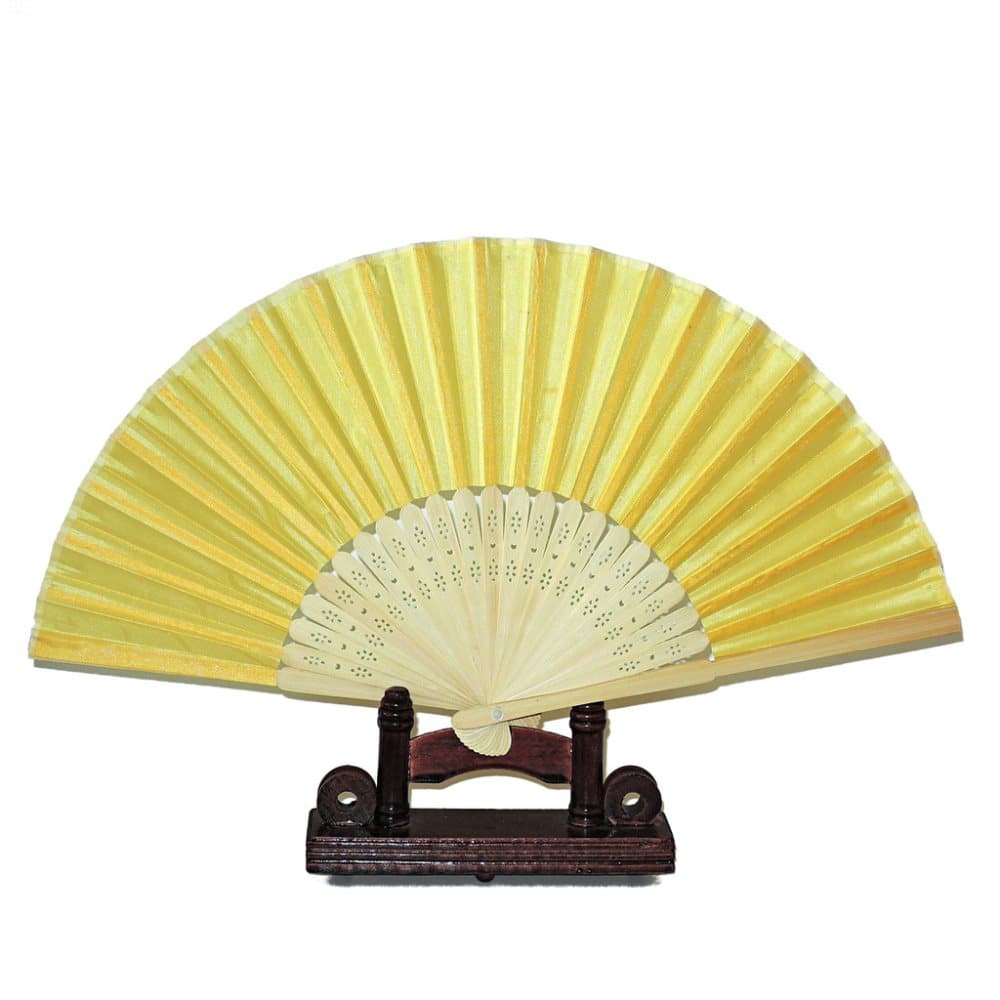 Hand fan - Chiffon fabric with wood base