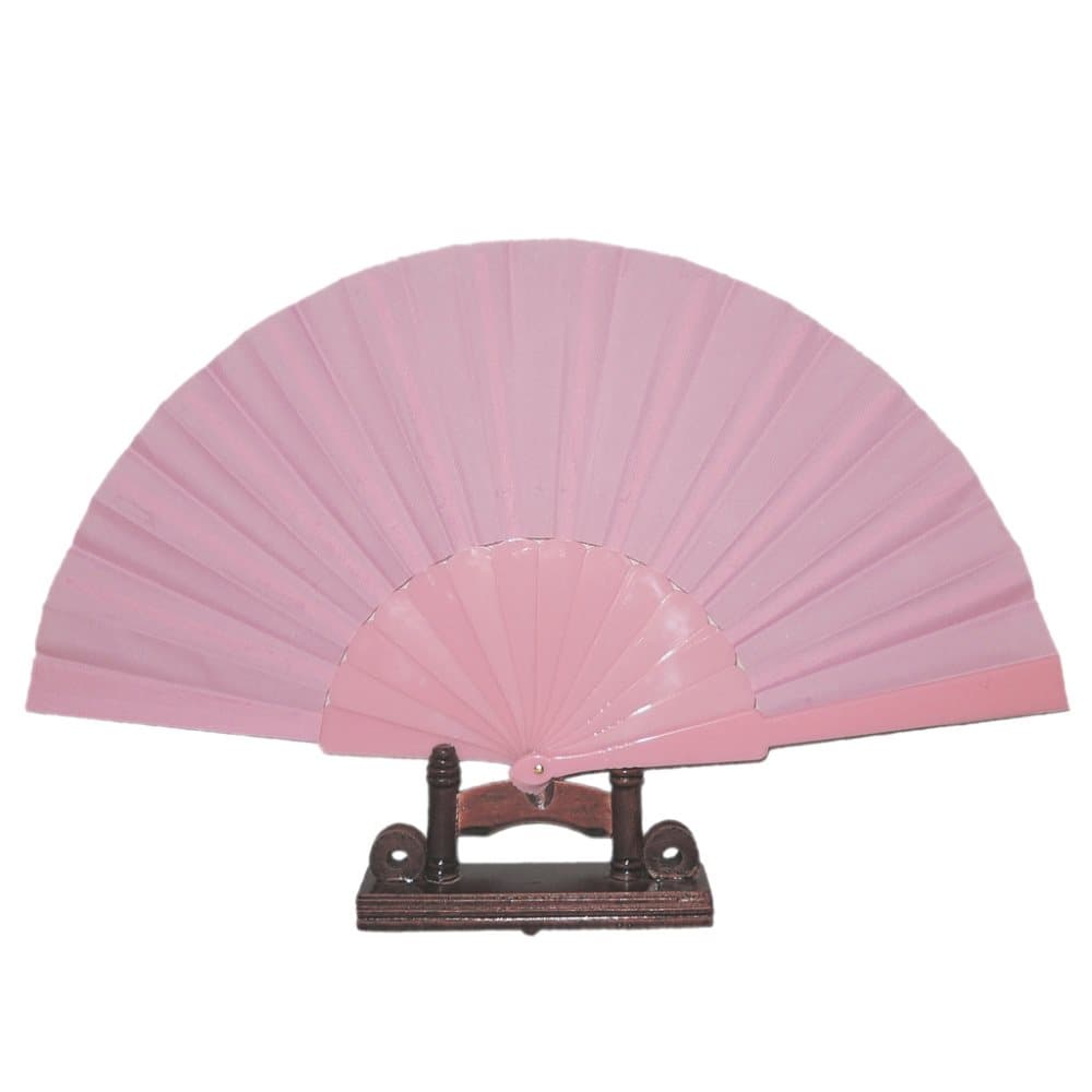 Hand fan with plastic base