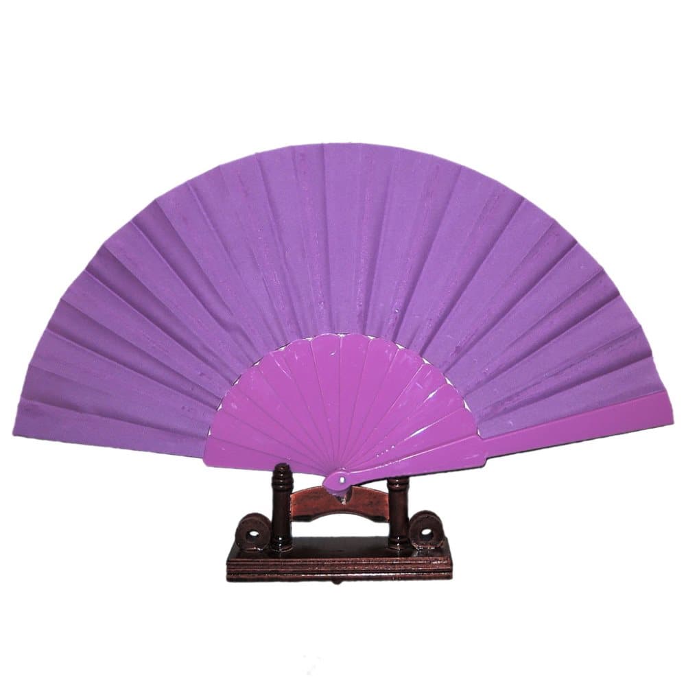 Hand fan with plastic base