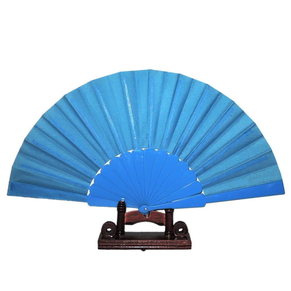 Hand fan with plastic base