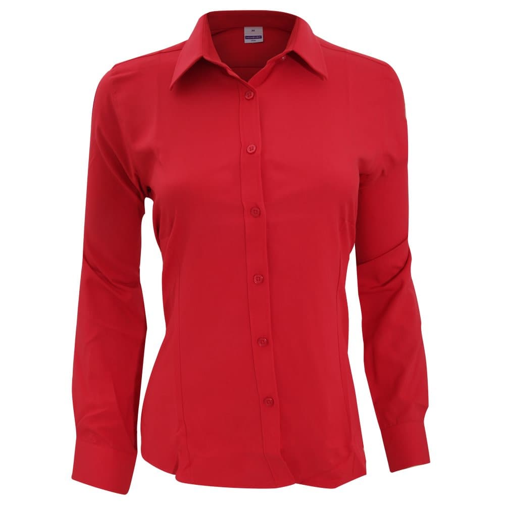 Henbury Womens/Ladies Wicking Long Sleeve Work Shirt