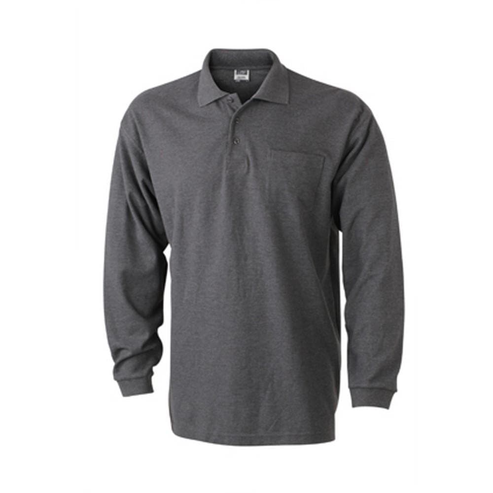 James and Nicholson Unisex Long-Sleeved Pique Polo
