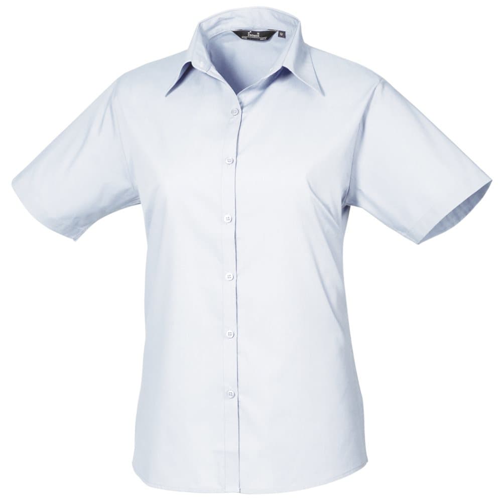 Premier Kortärmad Poplin-blus / vanlig arbetsskjorta