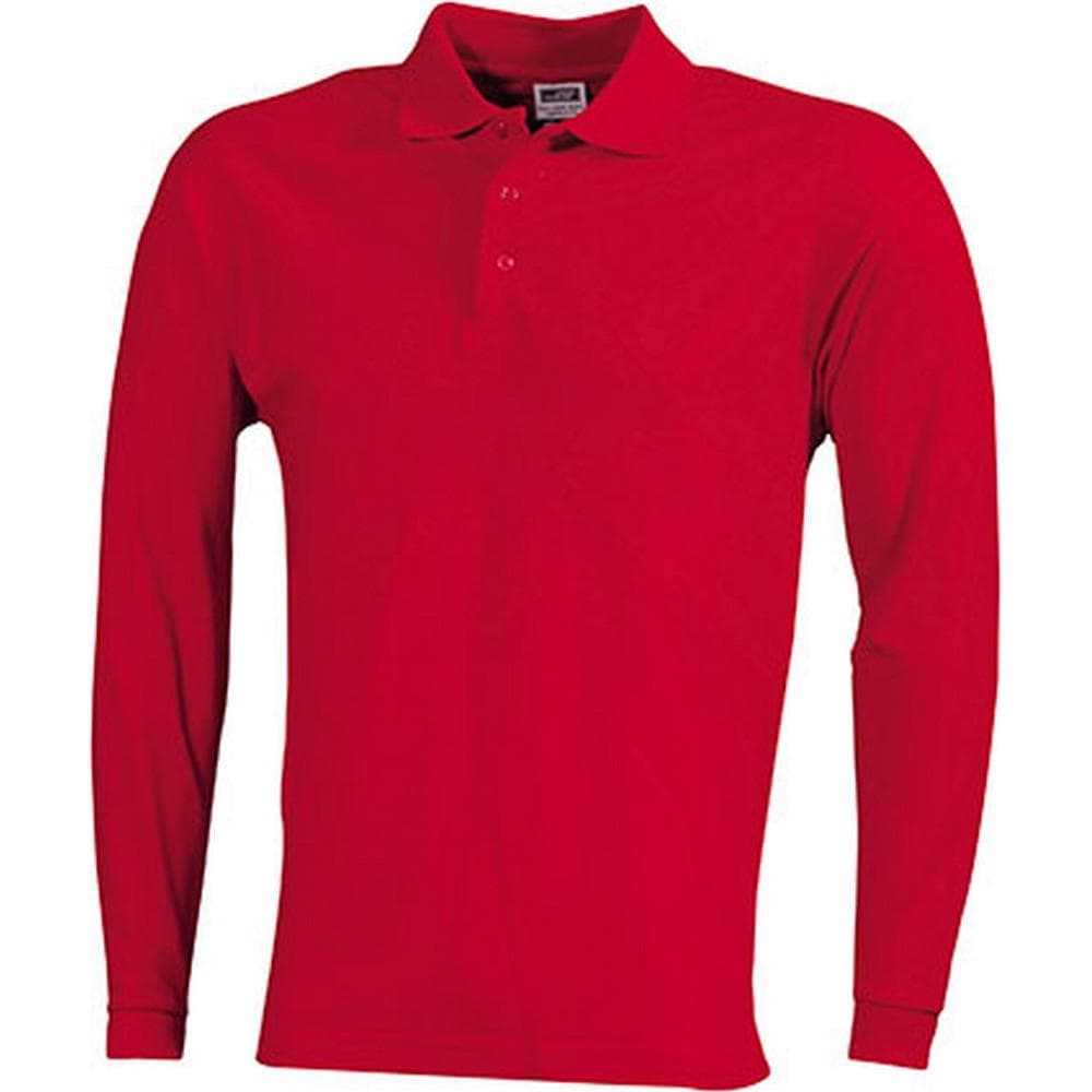 James and Nicholson Unisex Heavy Pique Long-Sleeved Polo