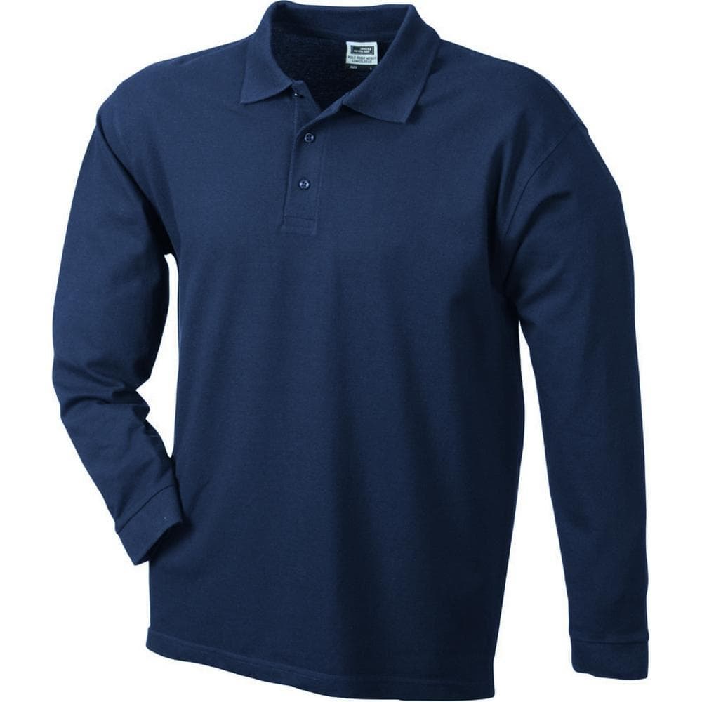 James and Nicholson Unisex Heavy Pique Long-Sleeved Polo