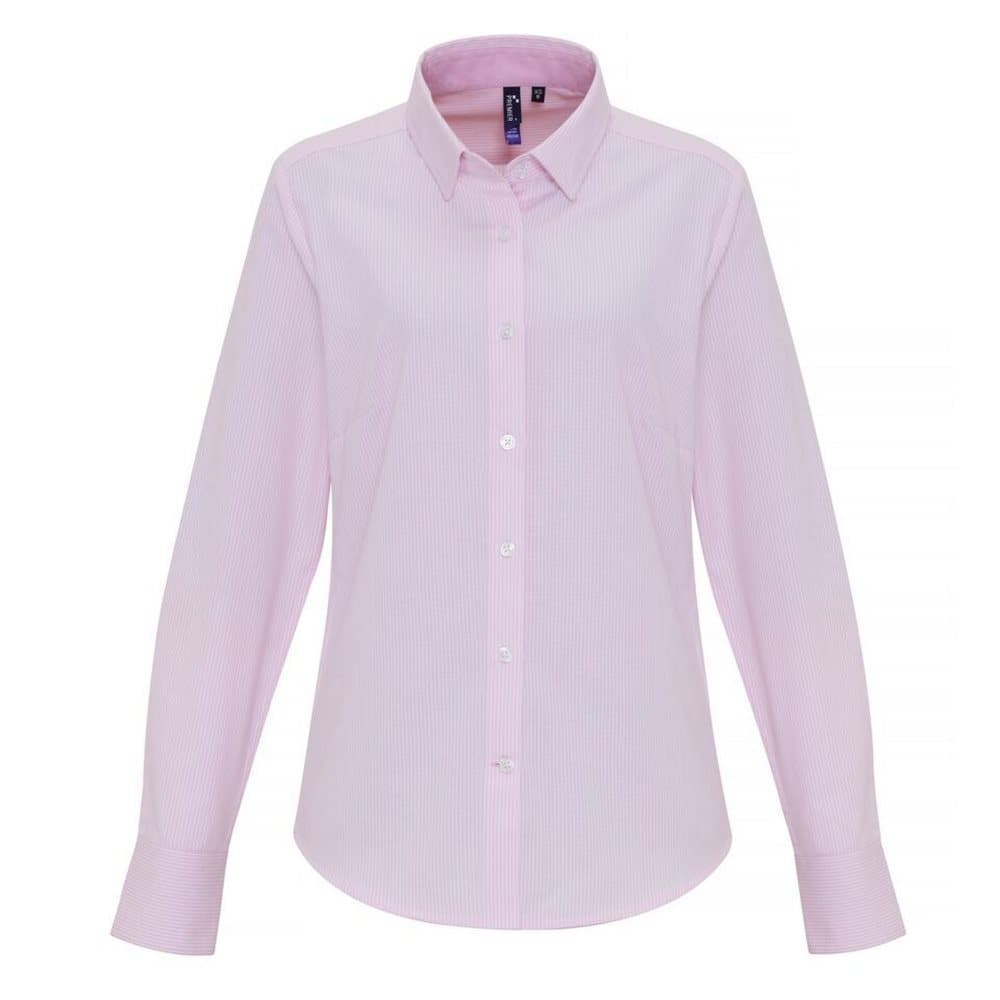 Premier Womens/Ladies Cotton Rich Oxford Stripe Blouse