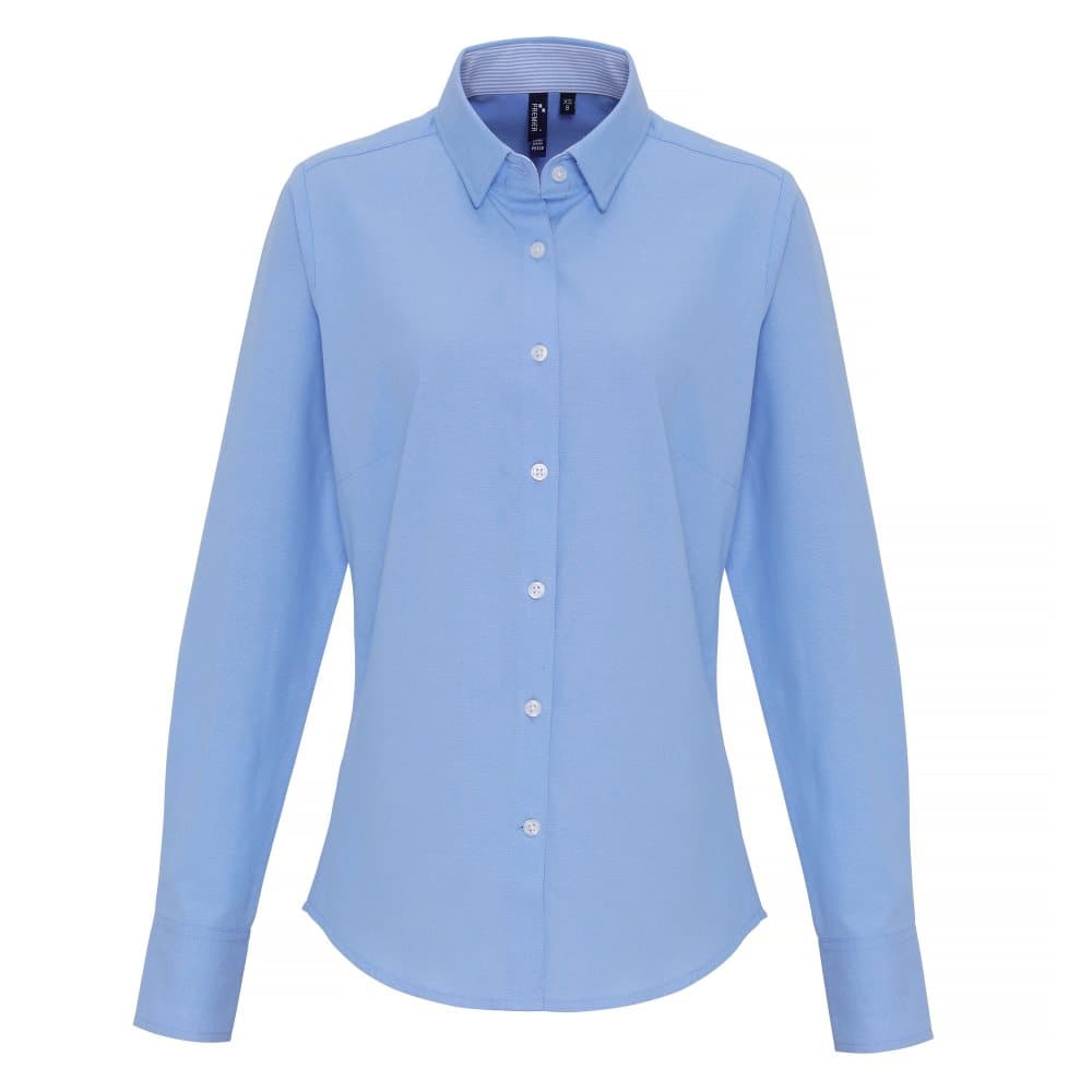 Premier Womens/Ladies Cotton Rich Oxford Stripe Blouse