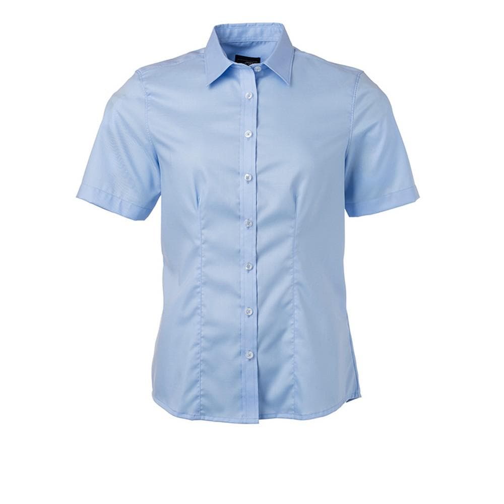 James and Nicholson Women/Ladies Shortsleeve Micro-Twill Shirt