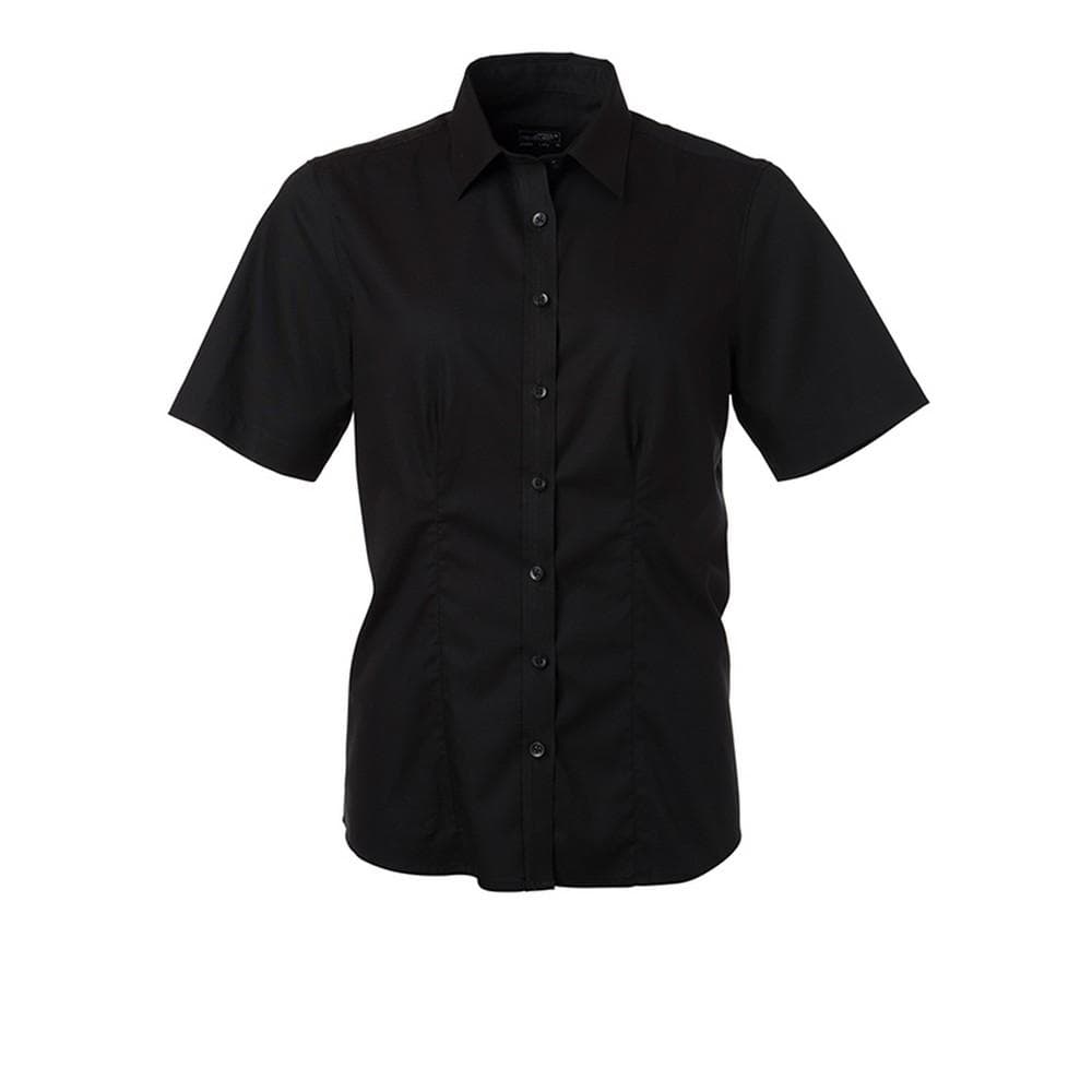 James and Nicholson Women/Ladies Shortsleeve Micro-Twill Shirt