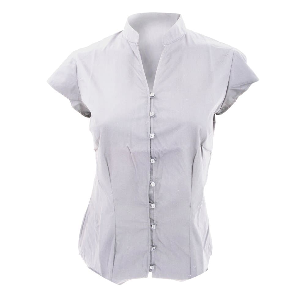 Kustom Kit Ladies Continental Blouse Mandarin Collar Cap Sleeve