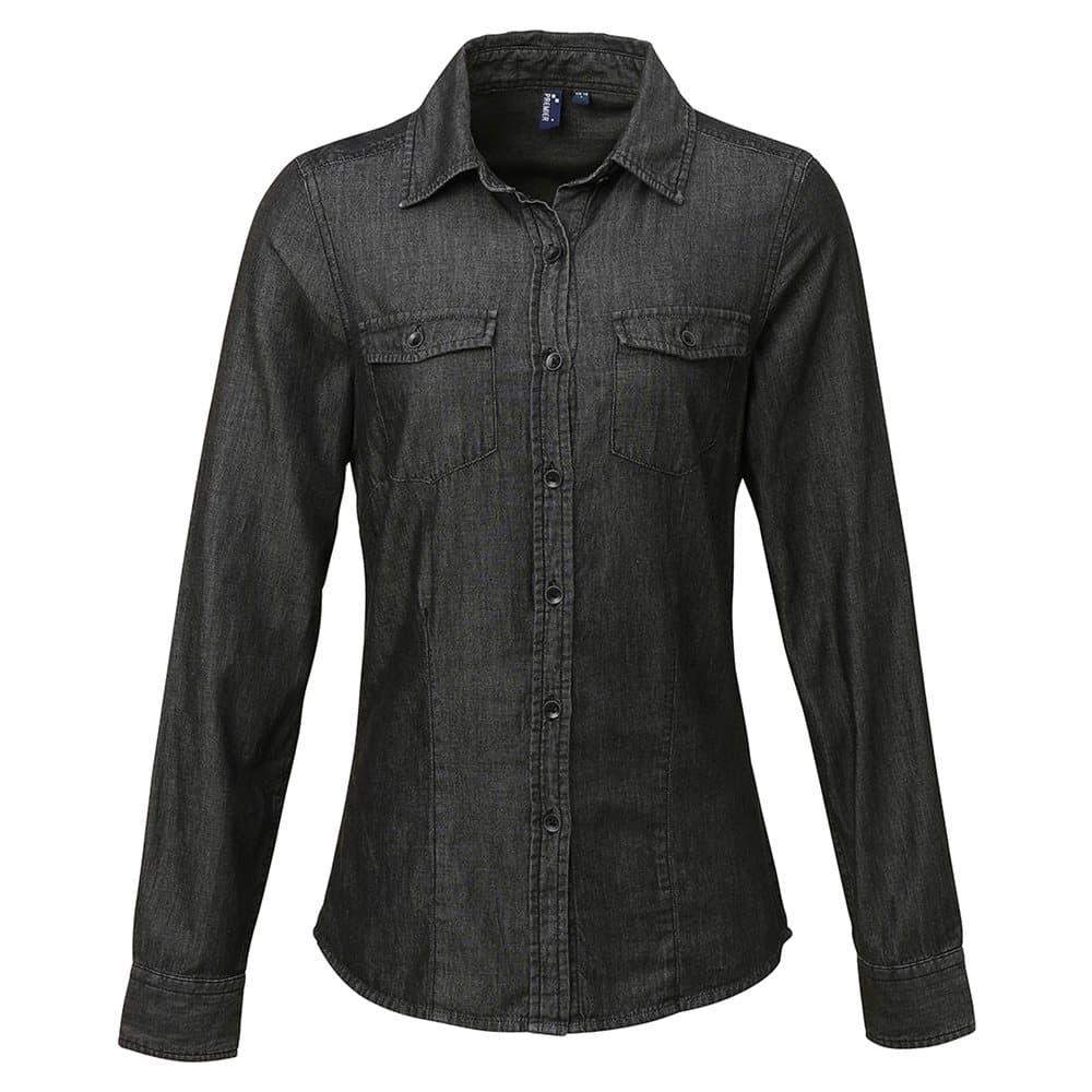 Premier Damer Jeans Stitch Långärmad denimskjorta