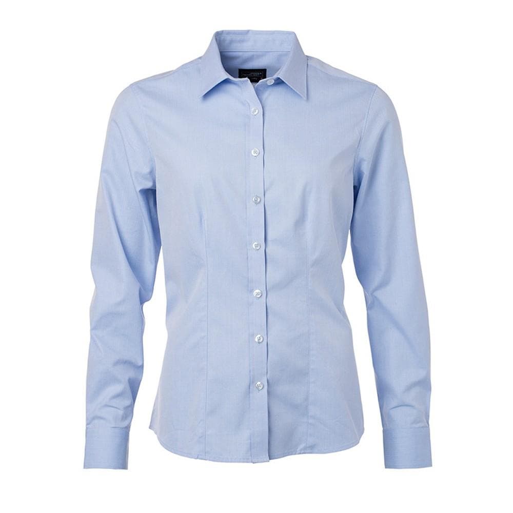 James and Nicholson Womens/Ladies Longsleeve Heringbone Shirt