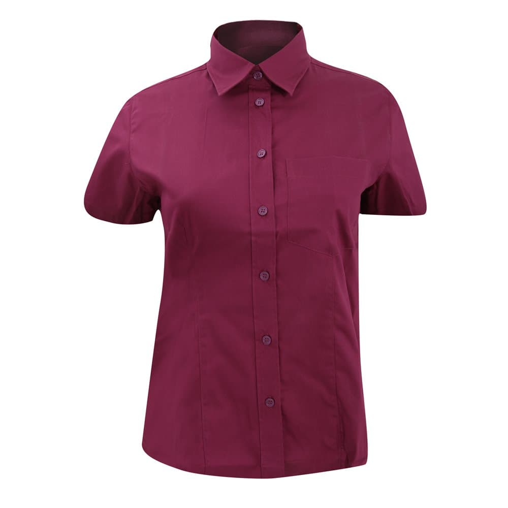 Kustom Kit Ladies Short Sleeve Corporate Pocket Oxford Shirt