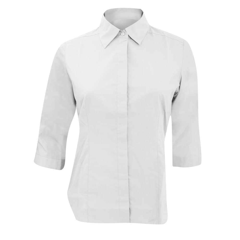 Russell Collection Ladies 3/4 Sleeve Poly-Cotton Easy Care Fitted Poplin Shirt