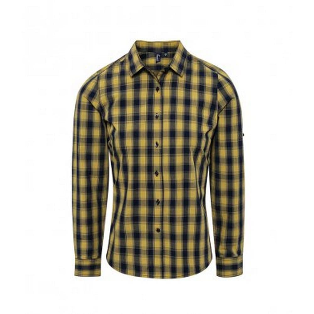 Premier Womens/Ladies Mulligan Check Long Sleeve Shirt