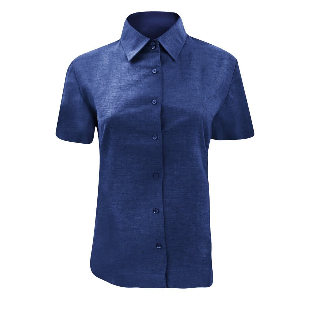 Russell Collection Ladies/Womens Short Sleeve Easy Care Oxford Shirt