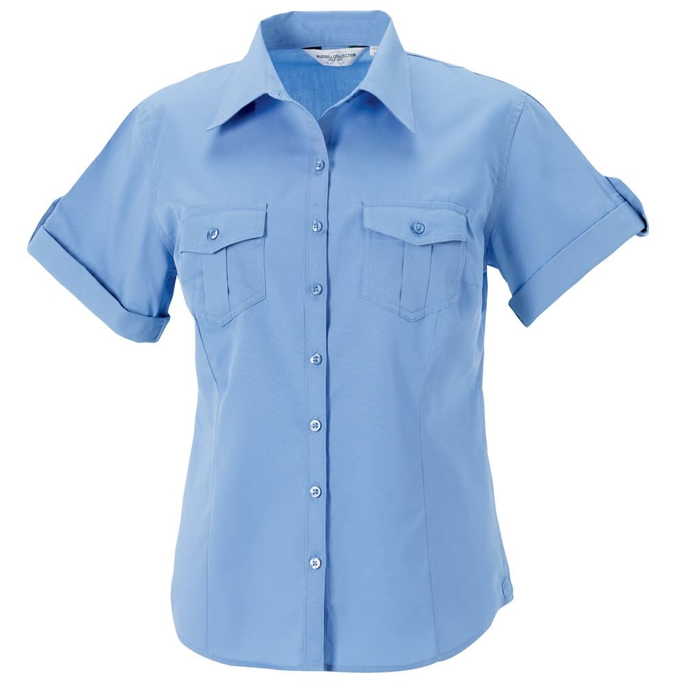 Russell Collection Womens/Ladies Short / Roll-Sleeve Work Shirt