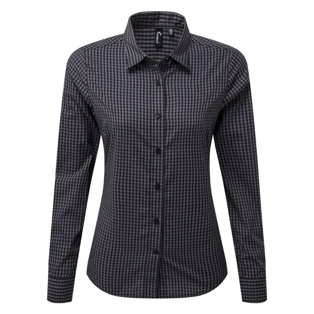 Premier Womens/Ladies Maxton Check Long Sleeve Shirt