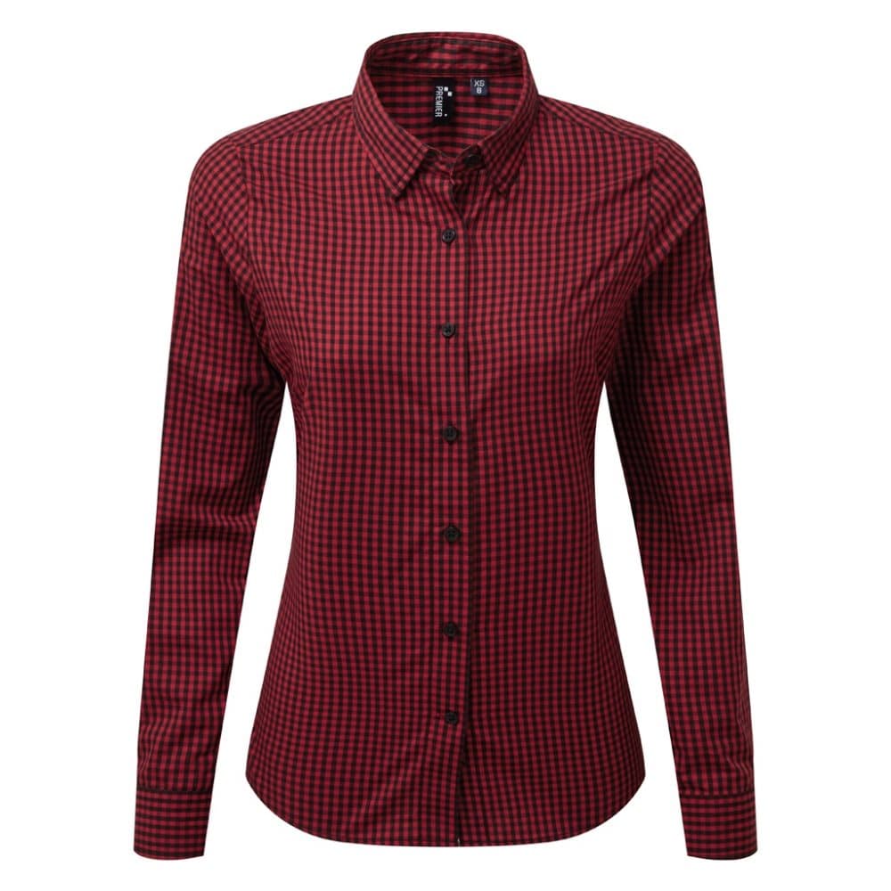 Premier Womens/Ladies Maxton Check Long Sleeve Shirt