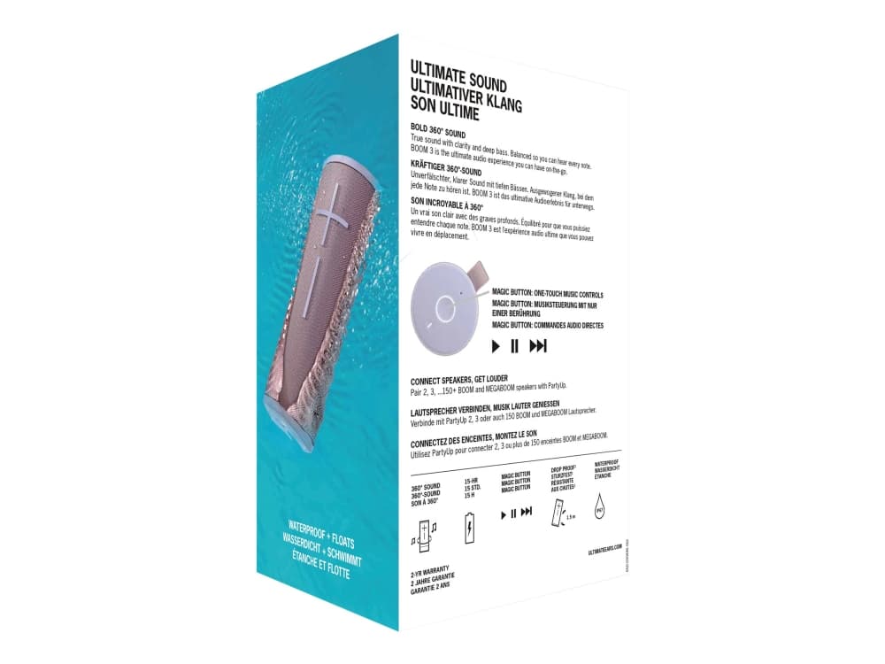 Ultimate Ears BOOM 3 - Høyttaler - for bærbar bruk - trådløs - Bluetooth - muslingskallfersken