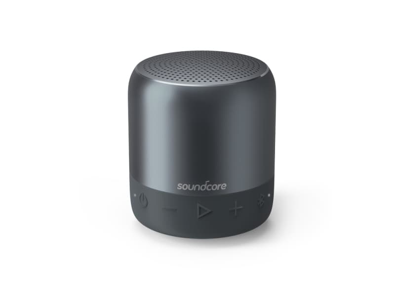 Soundcore SoundCore Mini 2, Koblet med ledninger (ikke trådløs), Grå, Cylinder, Knapper, Universell, Batteri