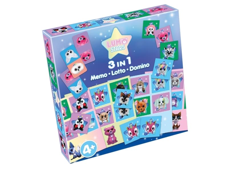 Tactic Lumo Stars 3-in-1 : Memo, Lotto, Domino, Matchende, Gutt/Jente, 4 år