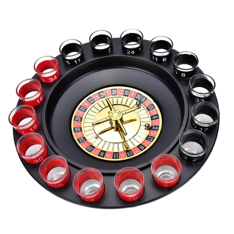 Partyspel shotroulette med 16 shotglas