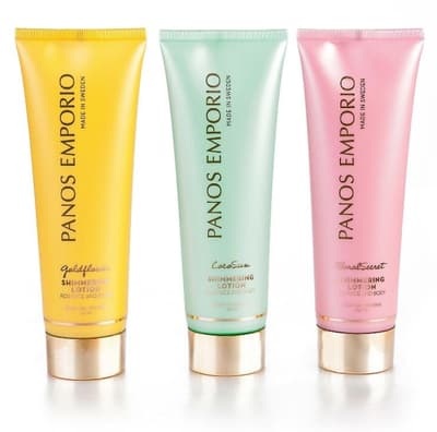 Panos Emporio Shimmering Body Lotion TRIO CocoSun, Goldflower & Floral Secret 3 x 125ml